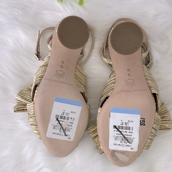 Loeffler Randall “Camellia” Gold Pleated Bow Heel - Picture 9 of 11